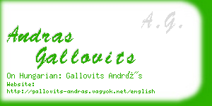 andras gallovits business card